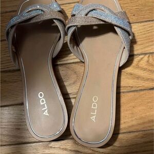 Aldo Beige and Silver Women's Sandals